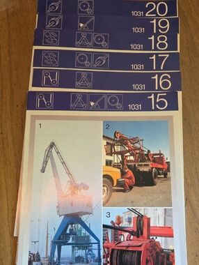 Vintage Industrial Crane & Winch Photo Set - Blue  Red Complete set of twenty